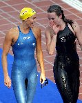 swim meet295.Therese Alshammar gossips to Marieke Guehrer .jpg