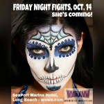 she wrestles with<br />her halloween  makeup on...LOL