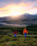 legins w a view of Iceland<br />sunset to twilight to sunrise with no darkness in between