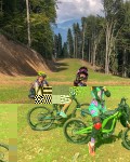 off road motor cycling in a catsuit thats<br />quite unusual