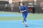 Liza Buss during the SMU women's tennis match vs Texas A&amp;M Corpus Christi on February 3, 2018, at the SMU Tennis Complex, Turpin Stadium &amp; Brookshire Family Pavilion in Dallas, TX.