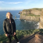 with a view of the cliffs of moher on a spectacular weather day in her native Emerald Isle