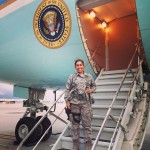 @c.maasai<br />shes a staff sargeant and she served as presidential police detail air force one during one of the trips of president Obama
