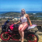 biker girl w a view