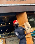 EAT AT A BAKERY AND STILL DRESSED TO FREE DIVE......I LIKE THAT<br />@KEEPING IT CORONA-VIRUS SAFE...................LOL<br />here in the usa we may have relaxed the masking rule certainly not the case in other countries